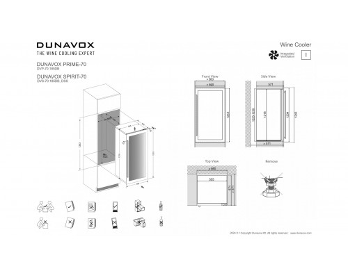 Винный шкаф Dunavox DVS-70.185DB