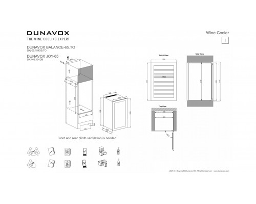 Винный шкаф Dunavox DXB-65.154DB.TO