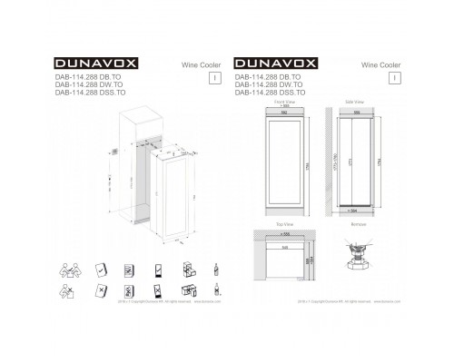 Винный шкаф Dunavox DAB-114.288DW.TO