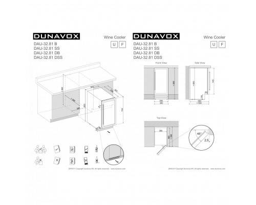 Винный шкаф Dunavox DAU-32.81B уценка