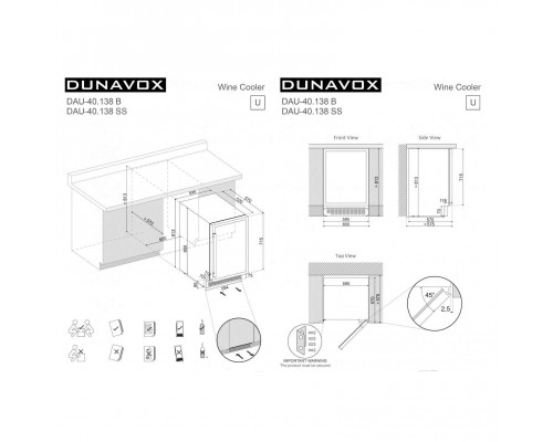 Винный шкаф Dunavox DAU-40.138B