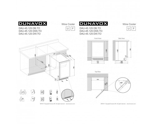 Винный шкаф Dunavox DAU-45.125DOP.TO