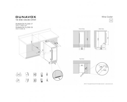 Винный шкаф Dunavox DAUF-19.58SS