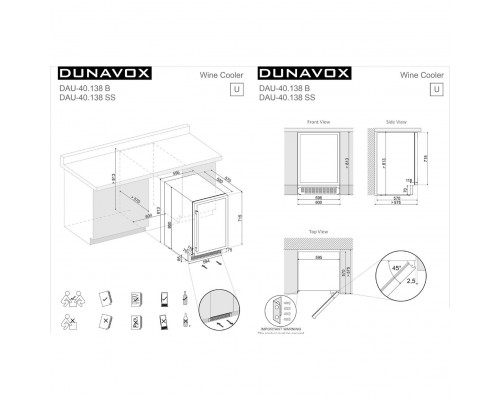 Винный шкаф Dunavox DAUF-40.138B