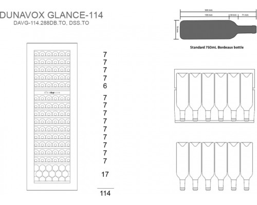 Винный шкаф Dunavox DAVG-114.288DOP.TO
