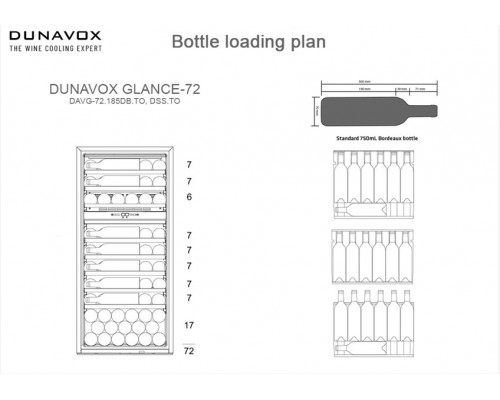 Винный шкаф Dunavox DAVG-72.185DB.TO 