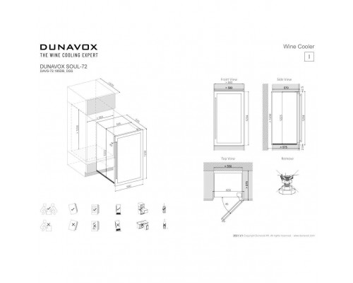 Винный шкаф Dunavox DX-104.375DB