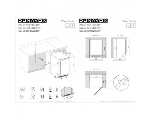 Винный шкаф Dunavox DX-53.130DWK/DP