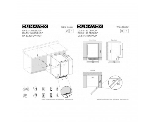 Винный шкаф Dunavox DX-53.130DBK/DP