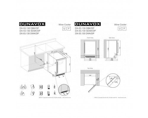 Винный шкаф Dunavox DX-53.130SDSK/DP