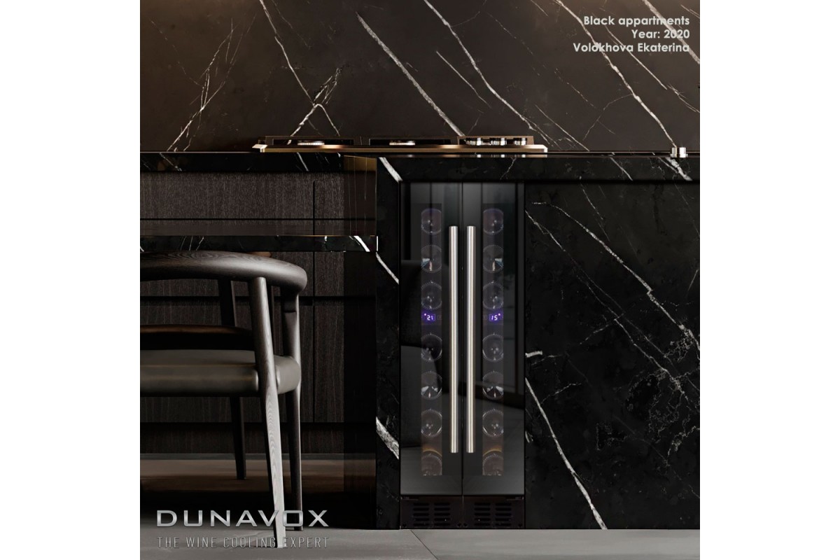 Узкий винный шкаф Dunavox DX 7-20BK-DP купить в Москве недорого