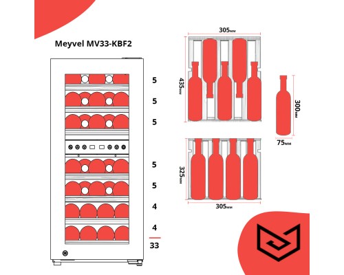 Винный шкаф Meyvel MV33-KBF2 