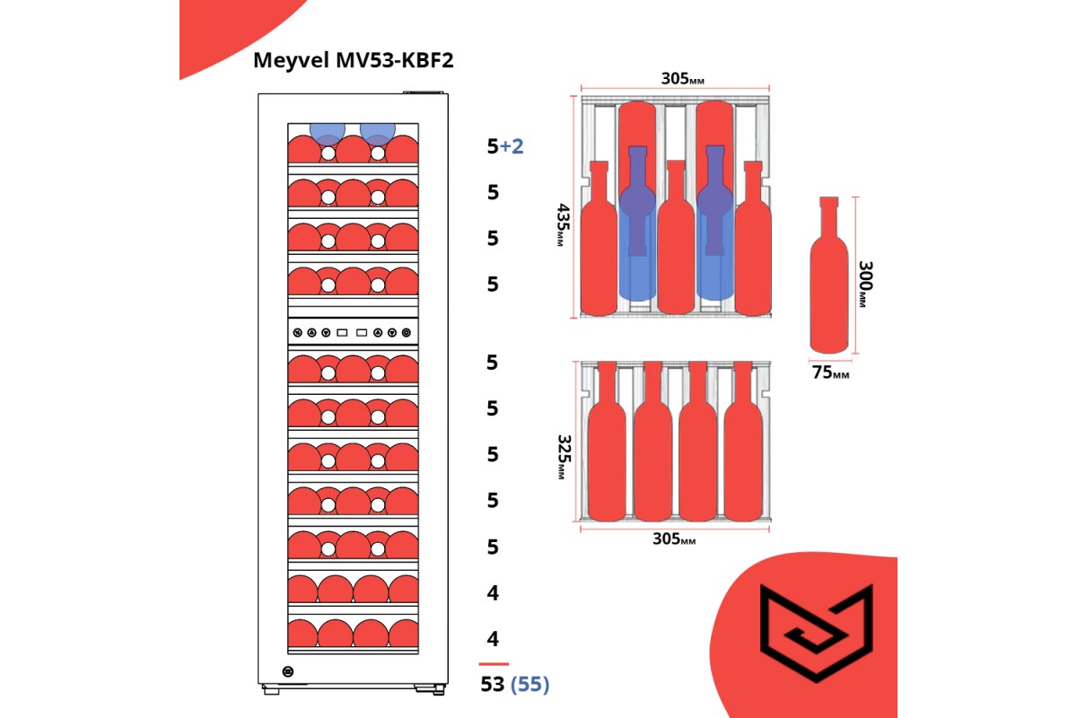 Винный шкаф meyvel mv53 kbf2