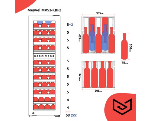 Винный шкаф Meyvel MV53-KBF2 