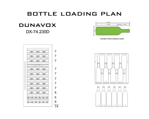 Винный шкаф Dunavox DX-74.230DW