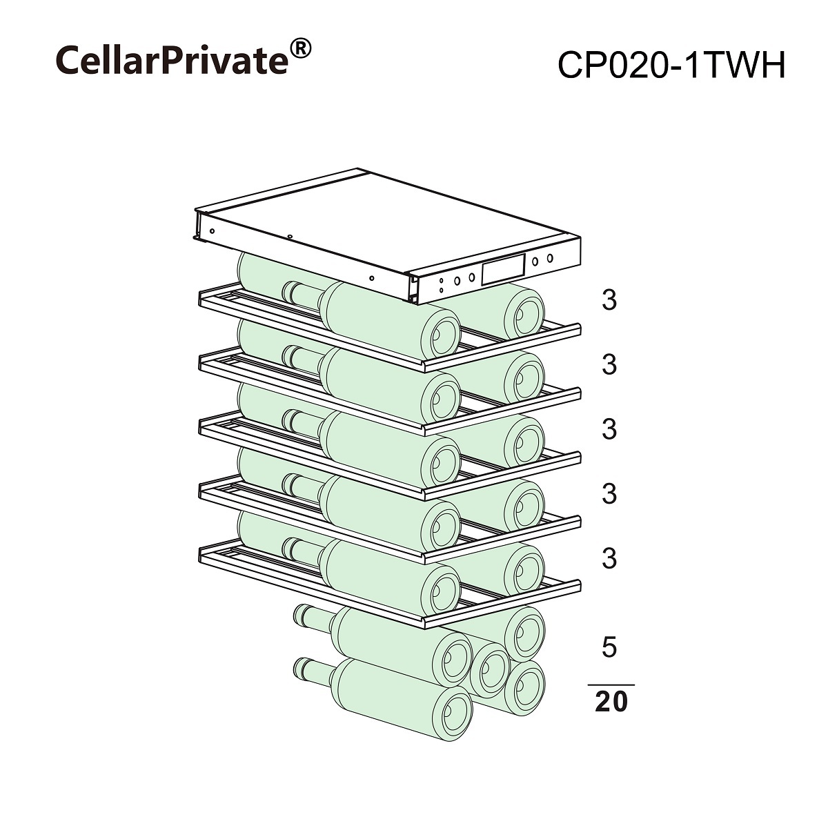 Винный шкаф Cellar Private CP020-1TWH