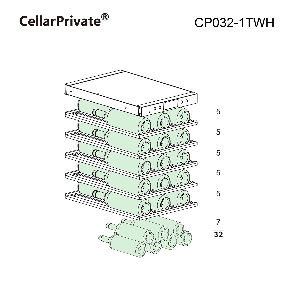 Винный шкаф Cellar Private CP032-1TWH