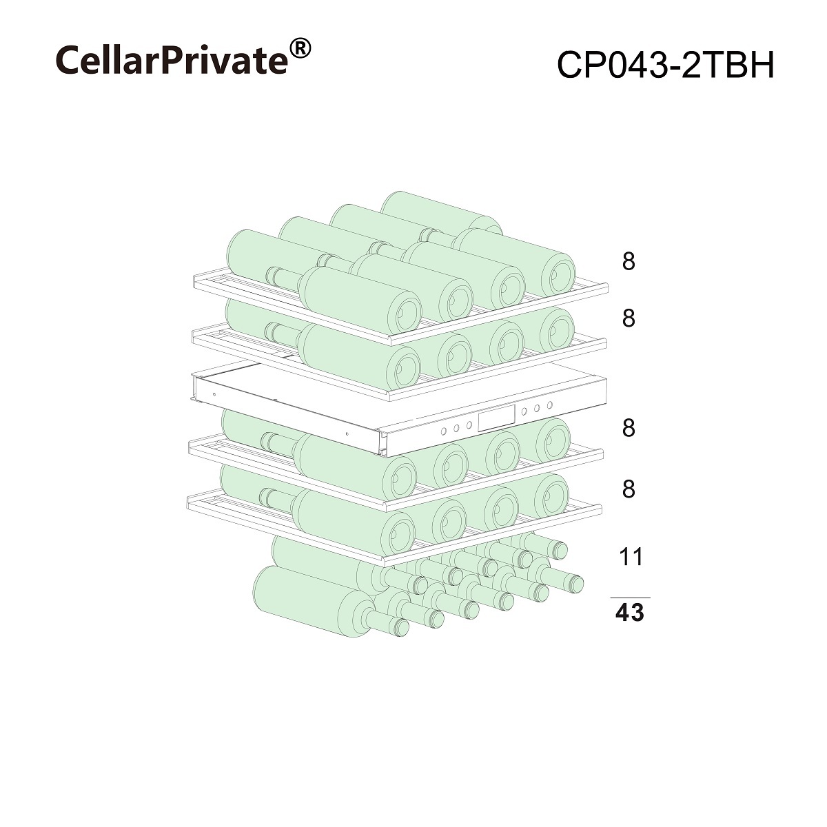 Винный шкаф Cellar Private CP043-2TBH