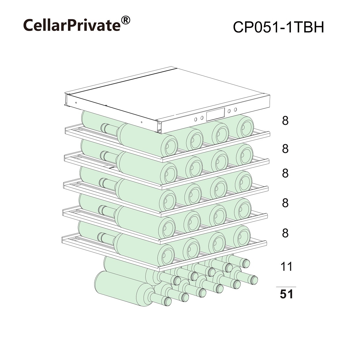 Винный шкаф Cellar Private CP051-1TBH