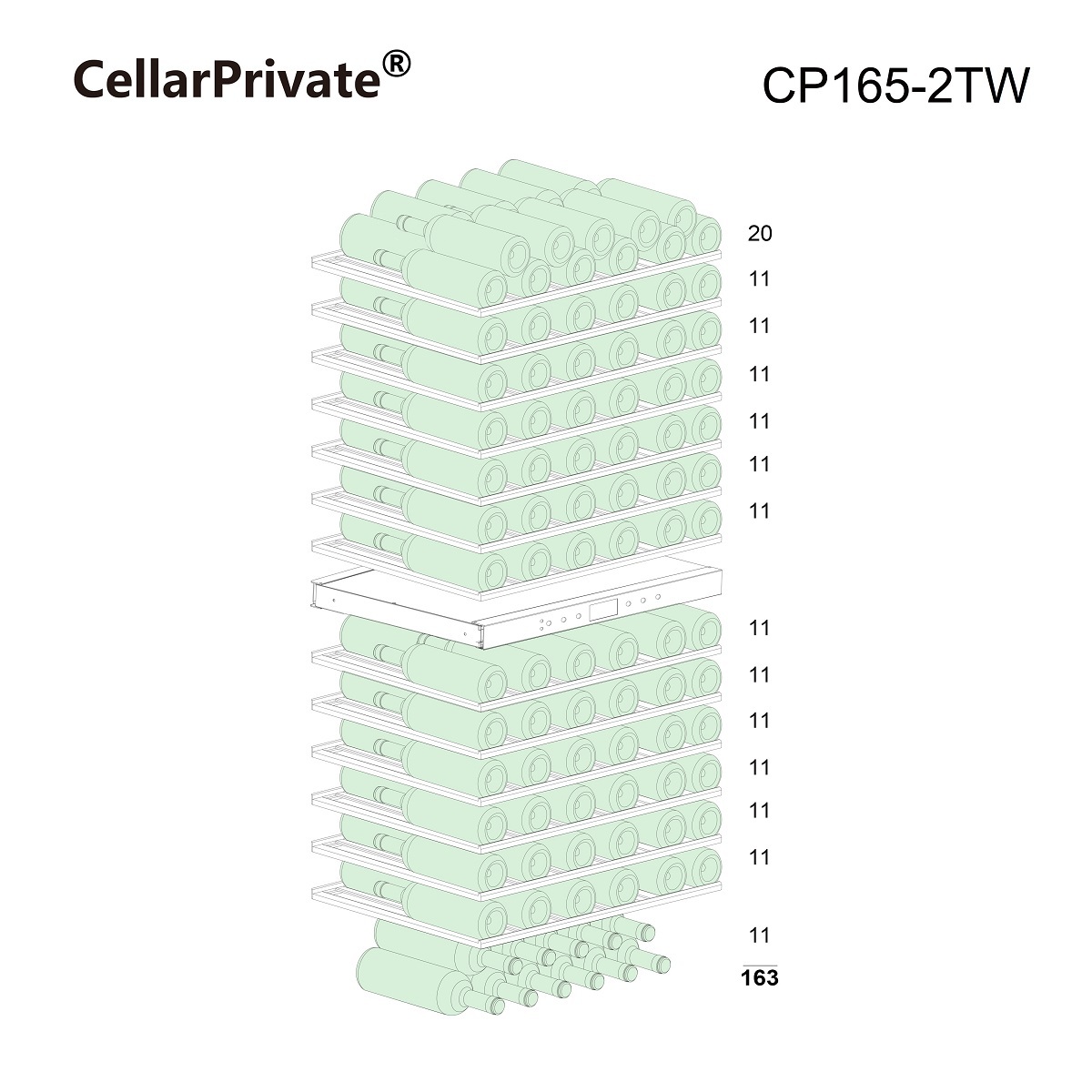 Винный шкаф Cellar Private CP165-2TW