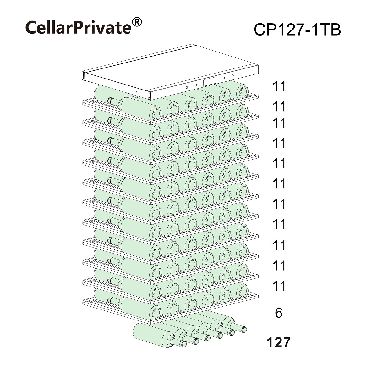 Винный шкаф Cellar Private CP127-1TB