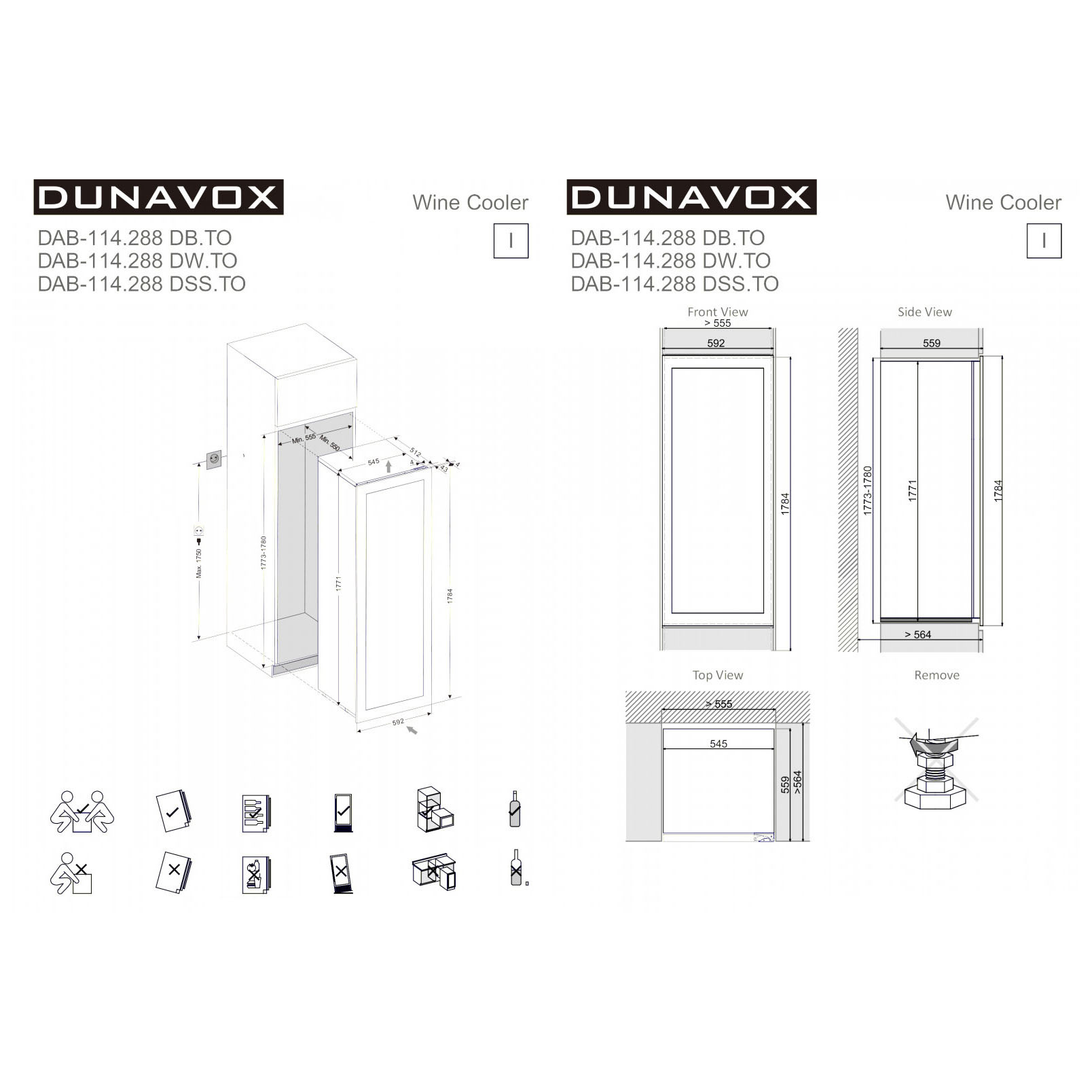 Винный шкаф Dunavox DAB-114-288DB-TO
