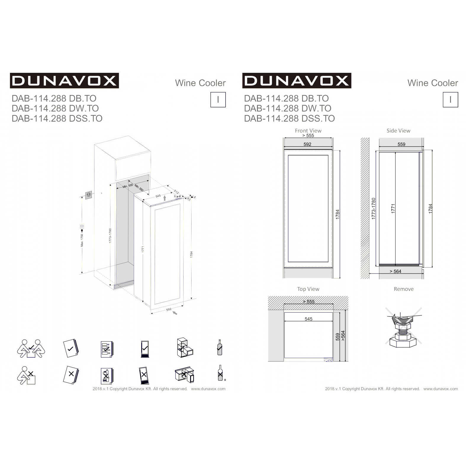 Винный шкаф Dunavox DAB-114.288DSS.TO
