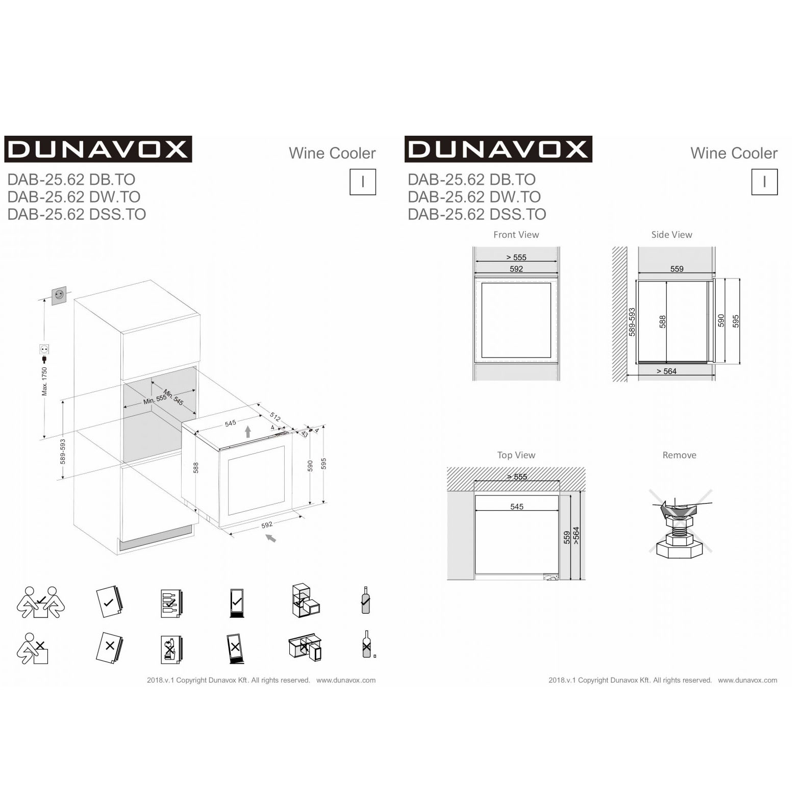 Винный шкаф Dunavox DAB-25.62DB.TO
