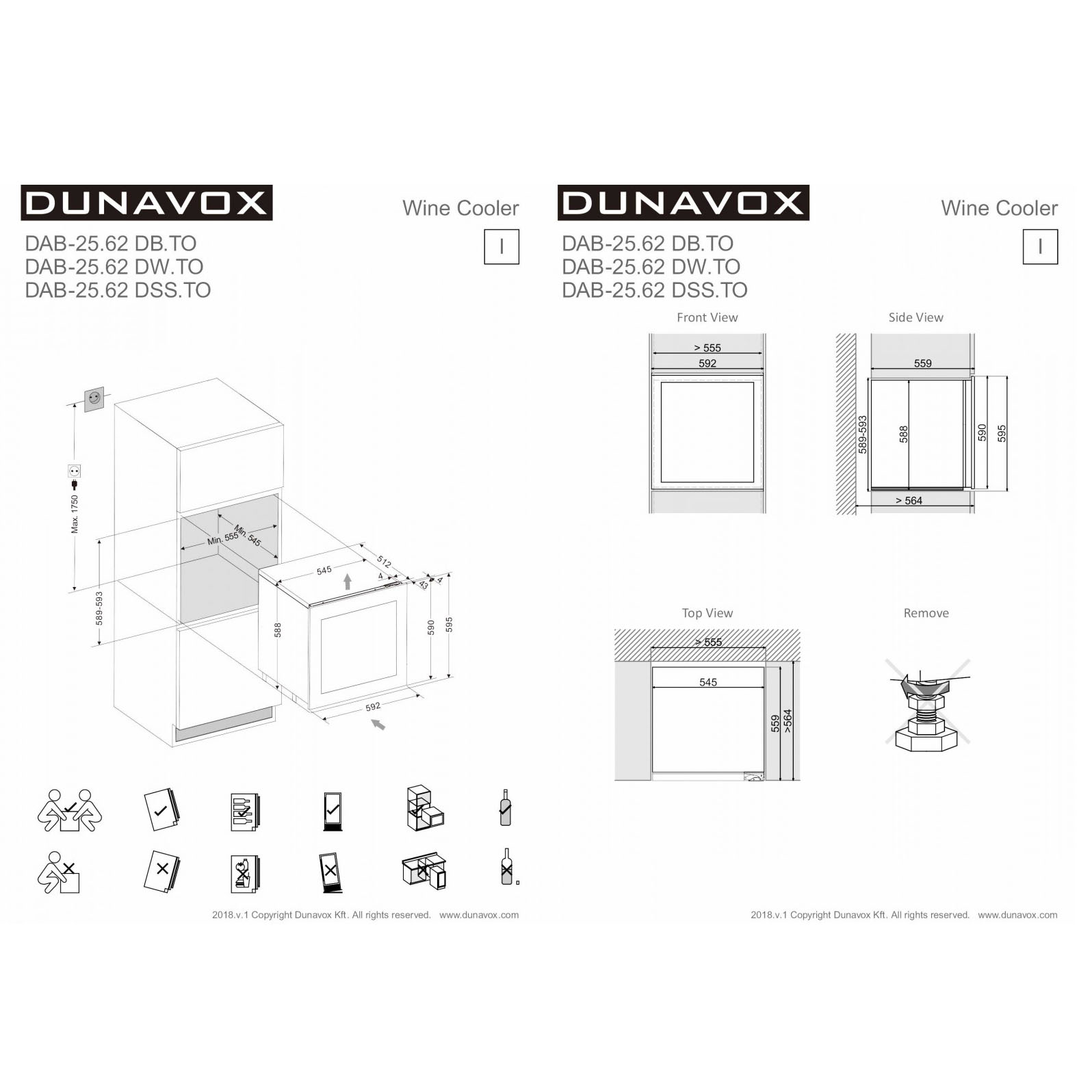 Винный шкаф Dunavox DAB-2562DSS-TO
