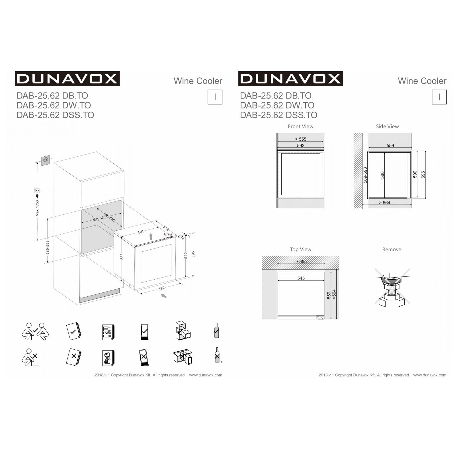 Винный шкаф Dunavox DAB-25.62DW.TO
