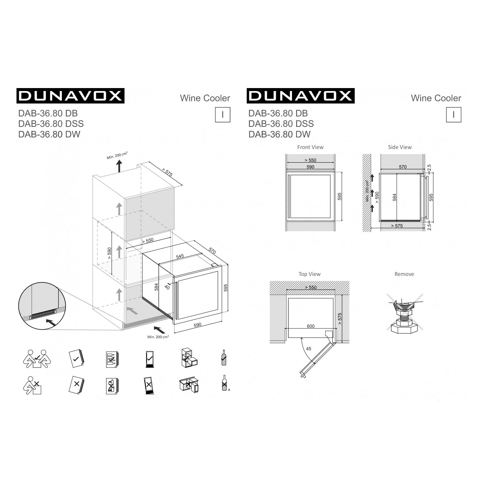 Винный шкаф Dunavox  DAB-36.80DB
