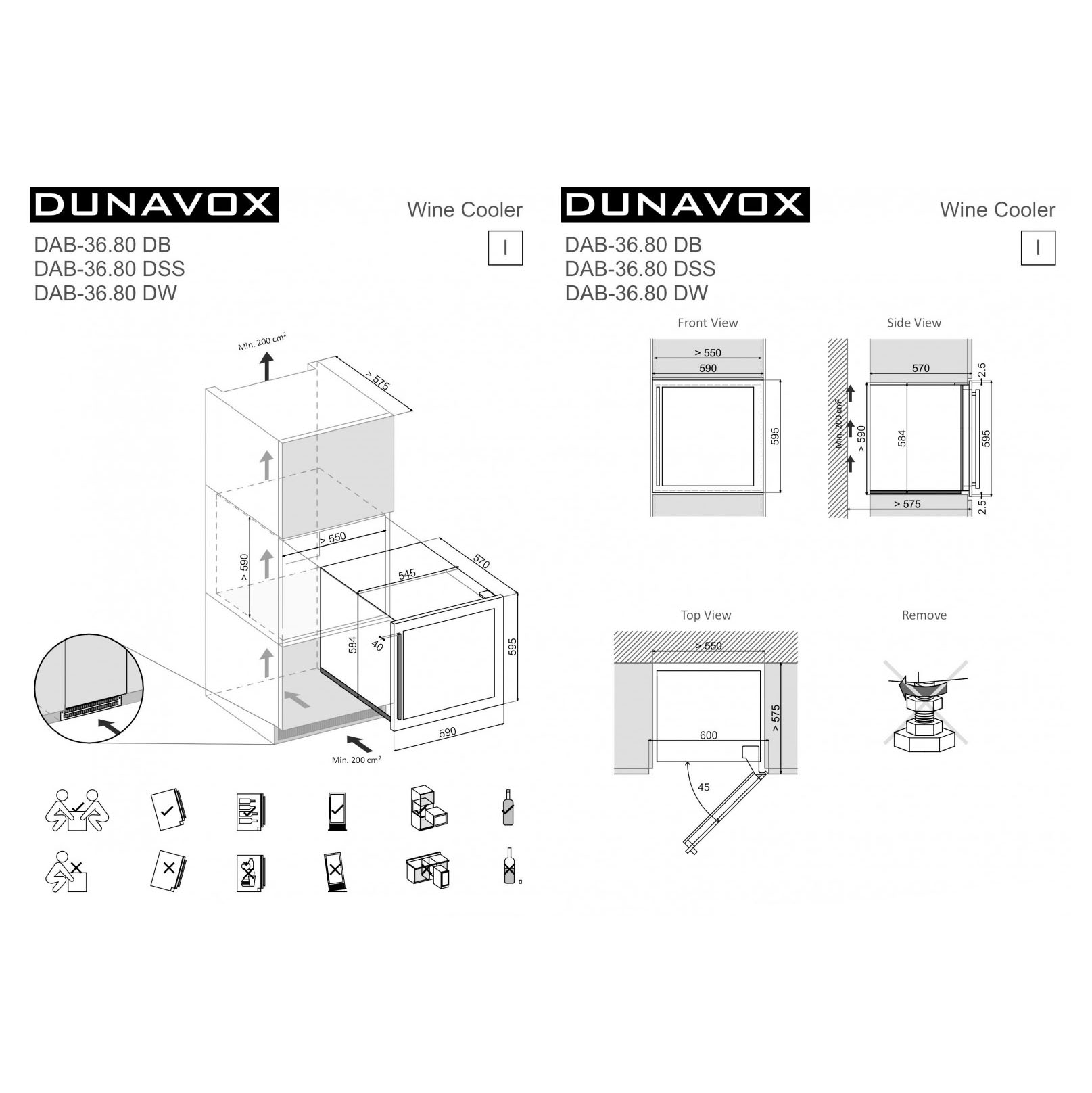 Винный шкаф Dunavox DAB-36.80DSS
