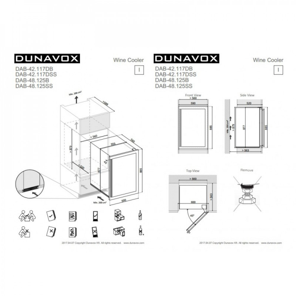 Винный шкаф Dunavox  DAB-48.125B
