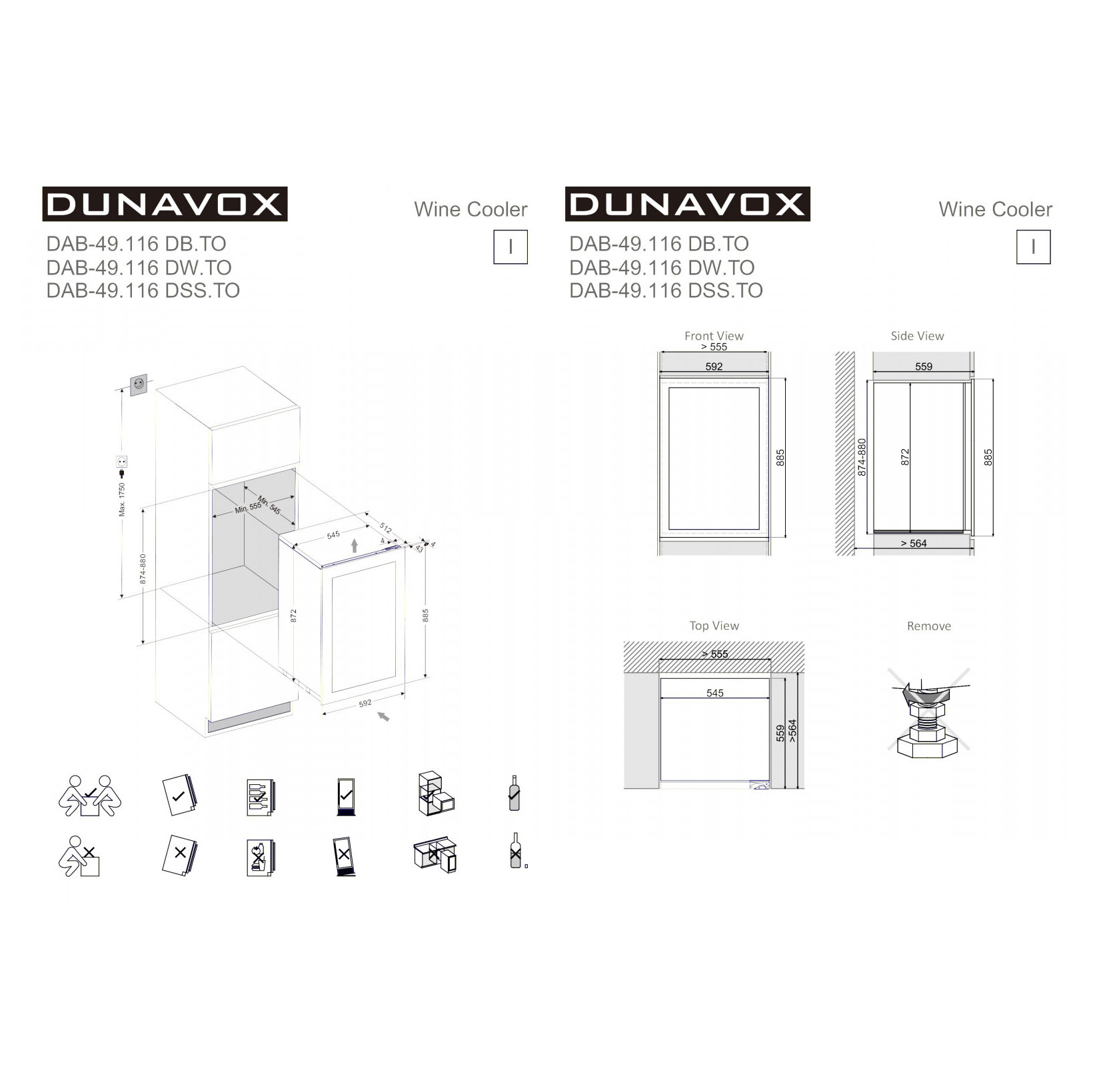 Винный шкаф Dunavox  DAB-49.116TB.TO
