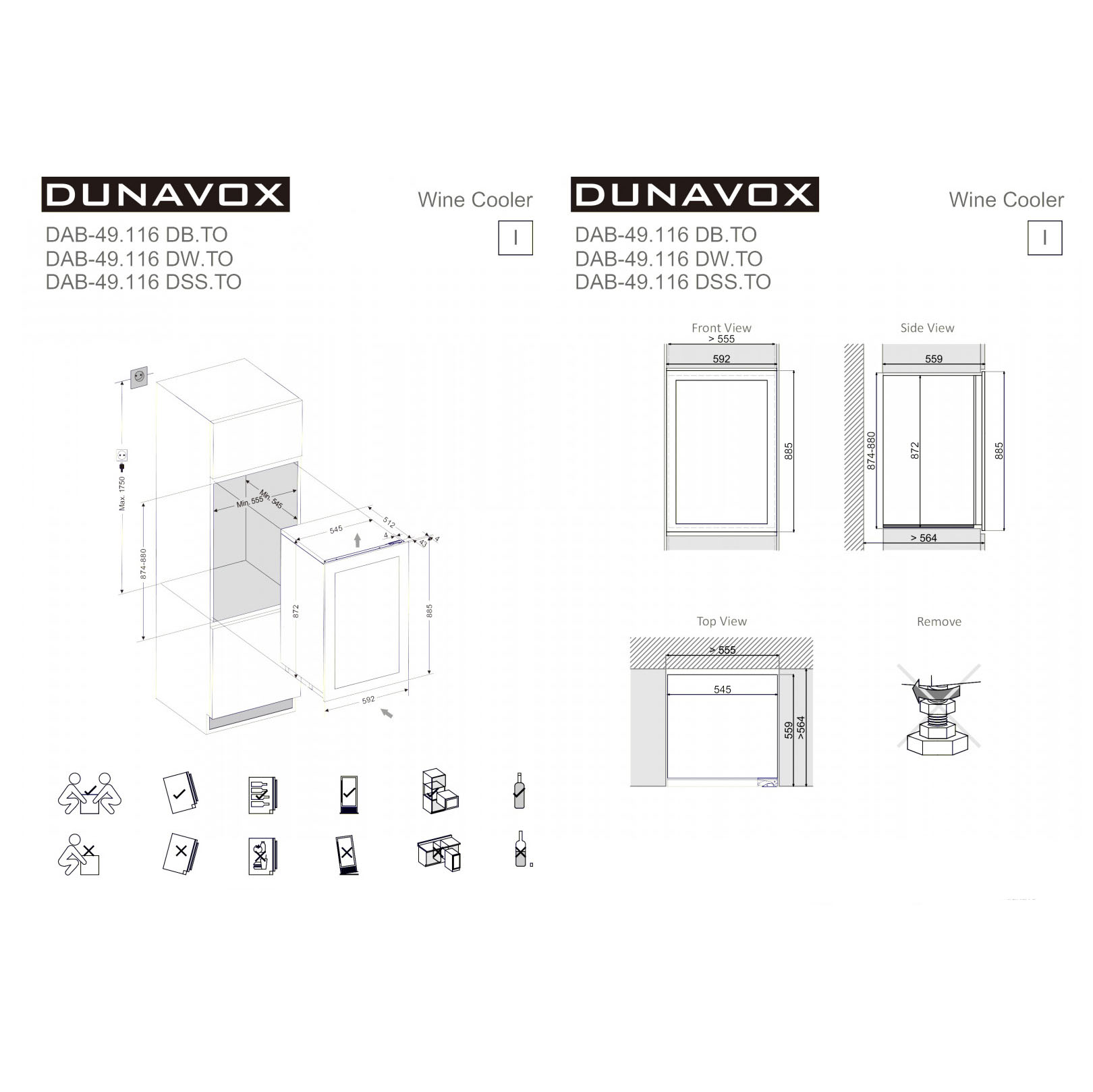 Винный шкаф Dunavox  DAB-49.116DW.TO
