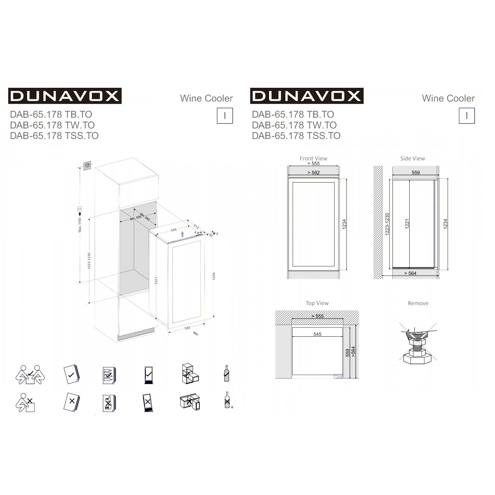 Винный шкаф Dunavox  DAB-65.178TB.TO
