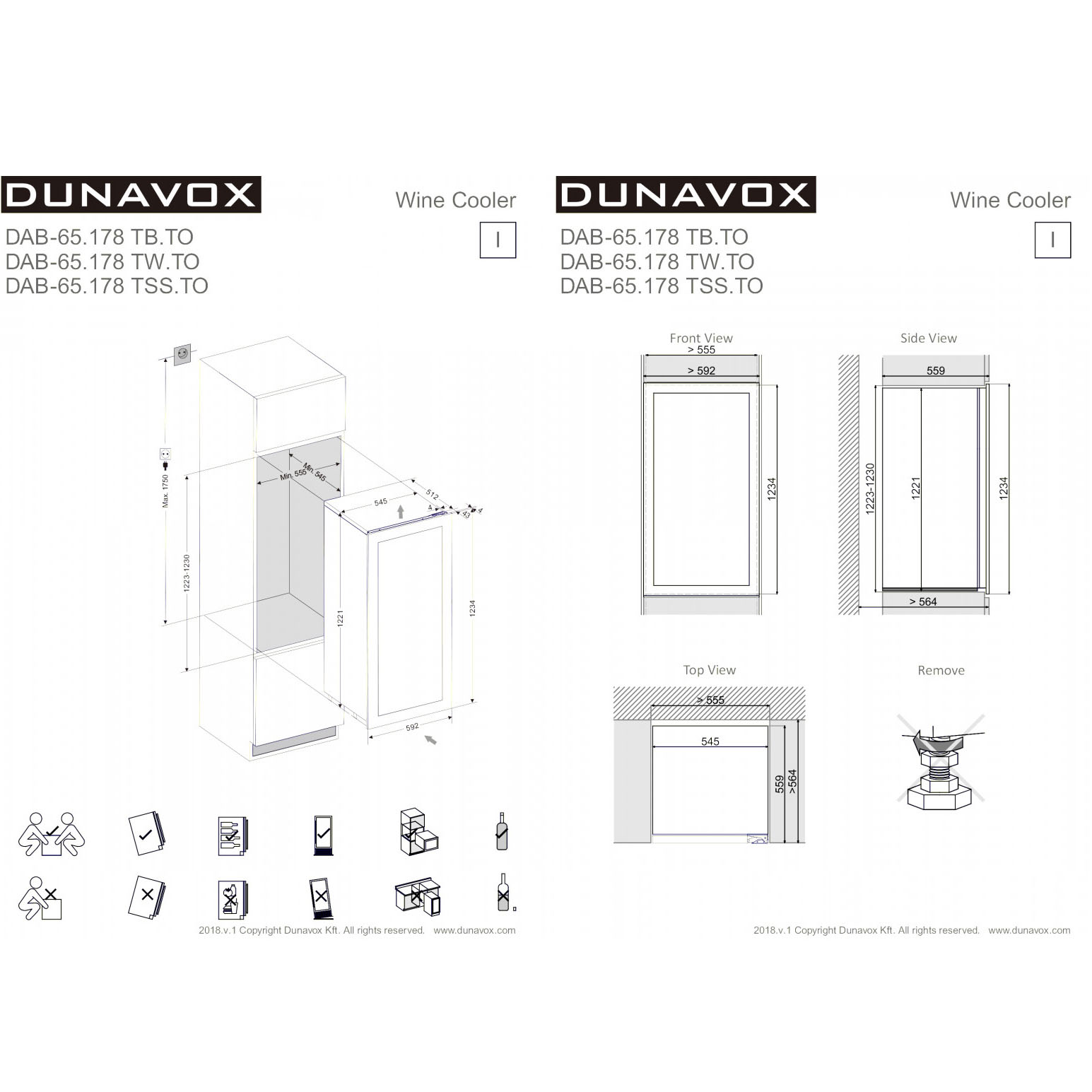 Винный шкаф Dunavox DAB-65.178TSS.TO
