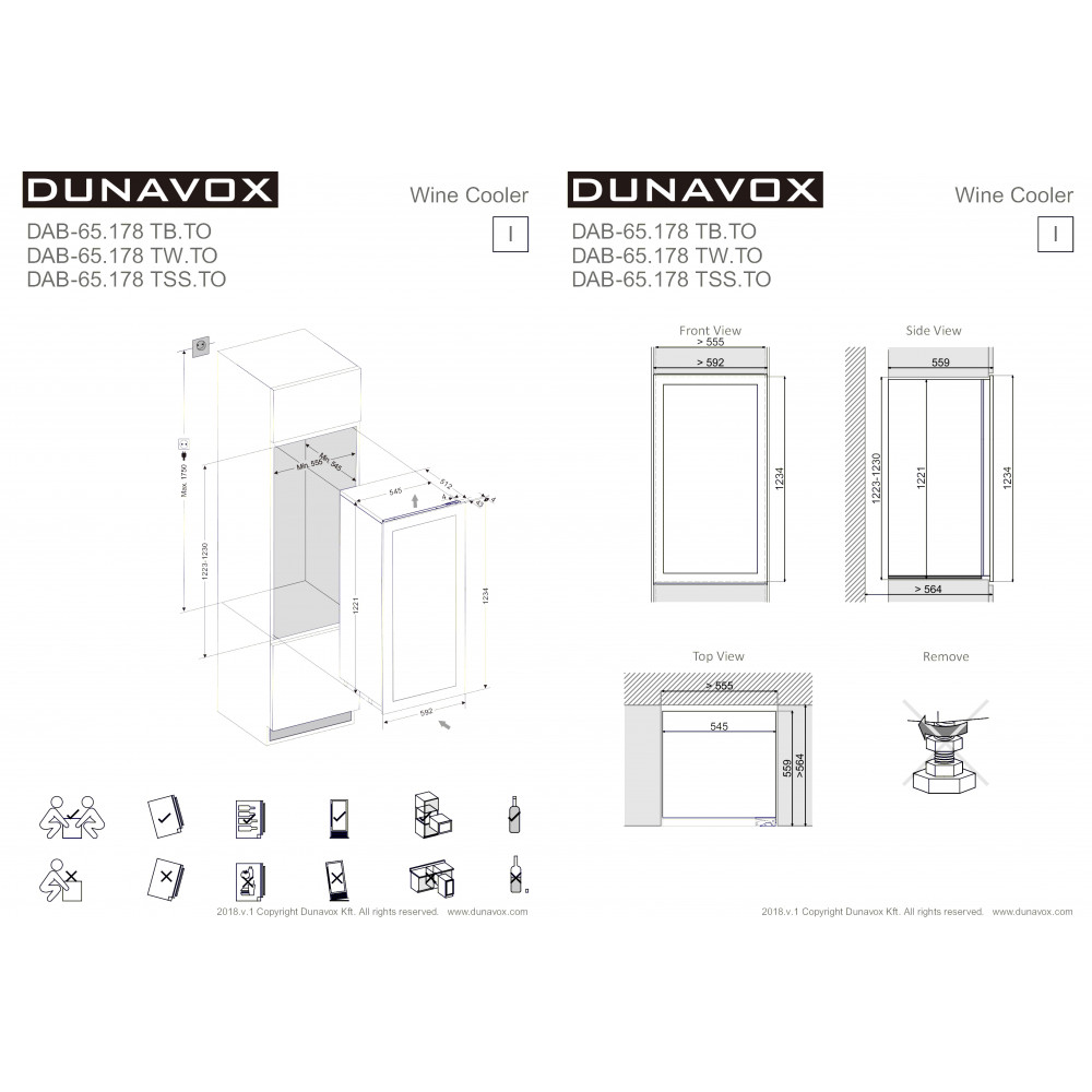 Винный шкаф Dunavox  DAB-65.178TW.TO
