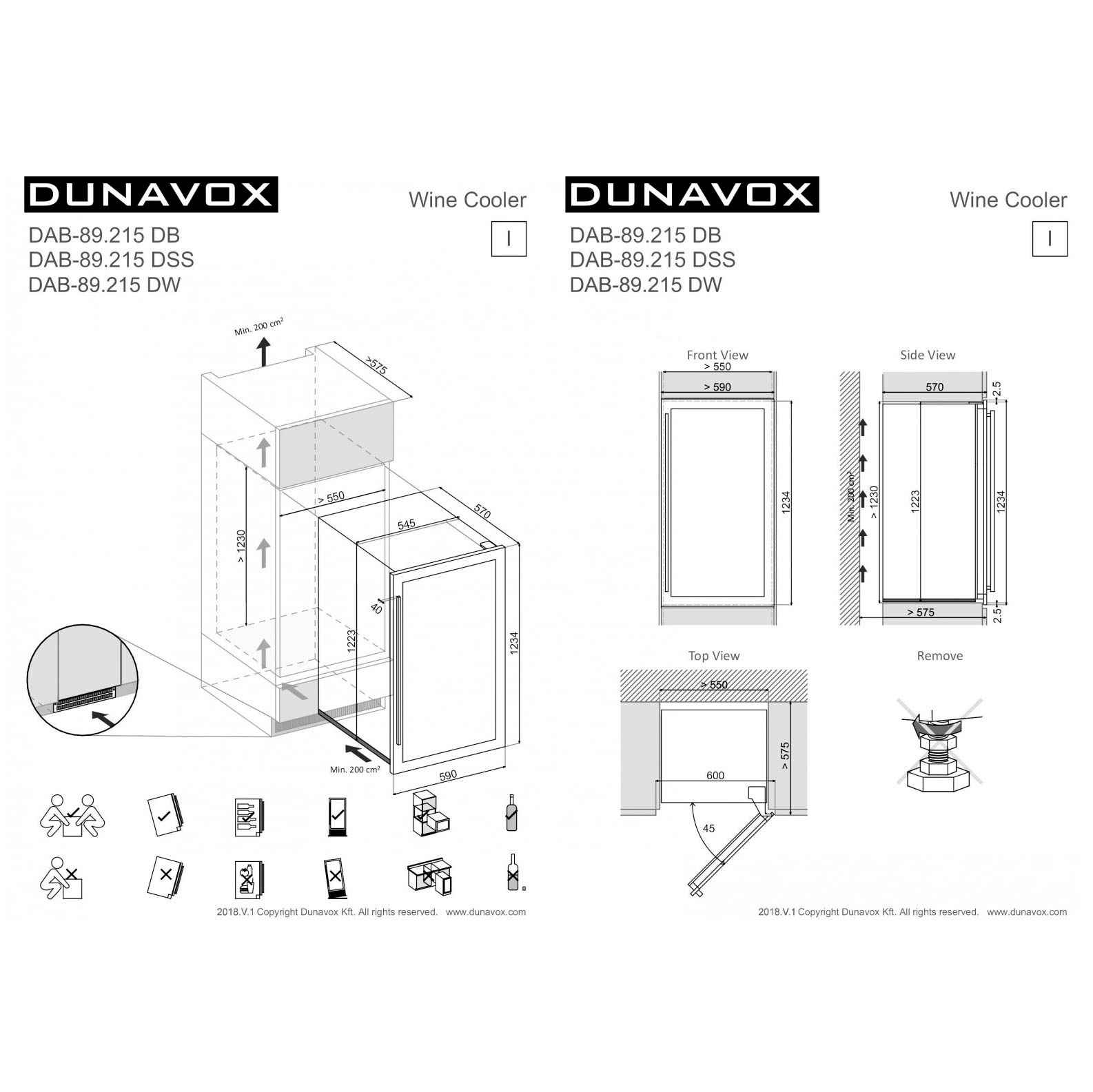 Винный шкаф Dunavox DAB-89.215DB
