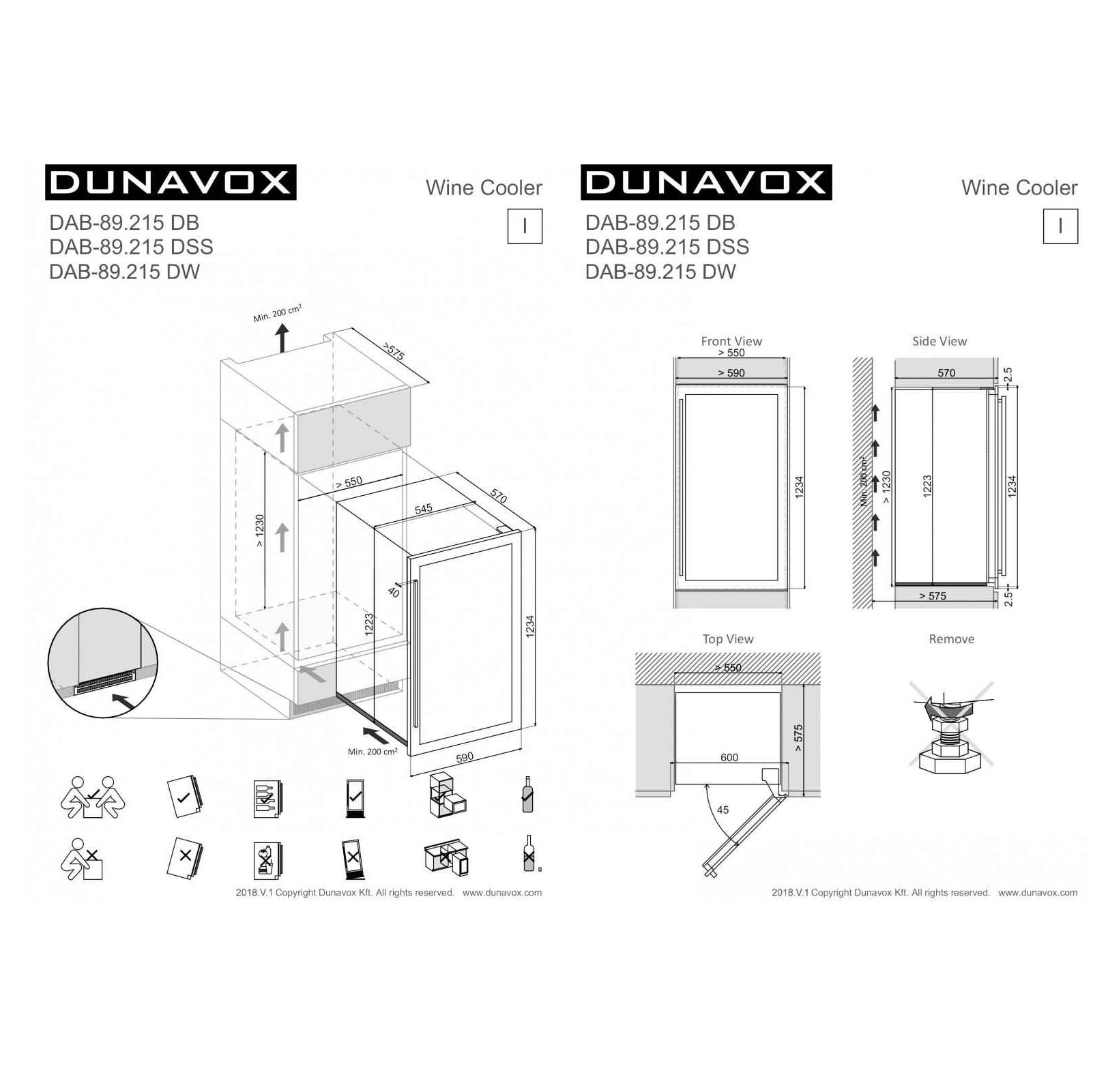 Винный шкаф Dunavox  DAB-89.215DW
