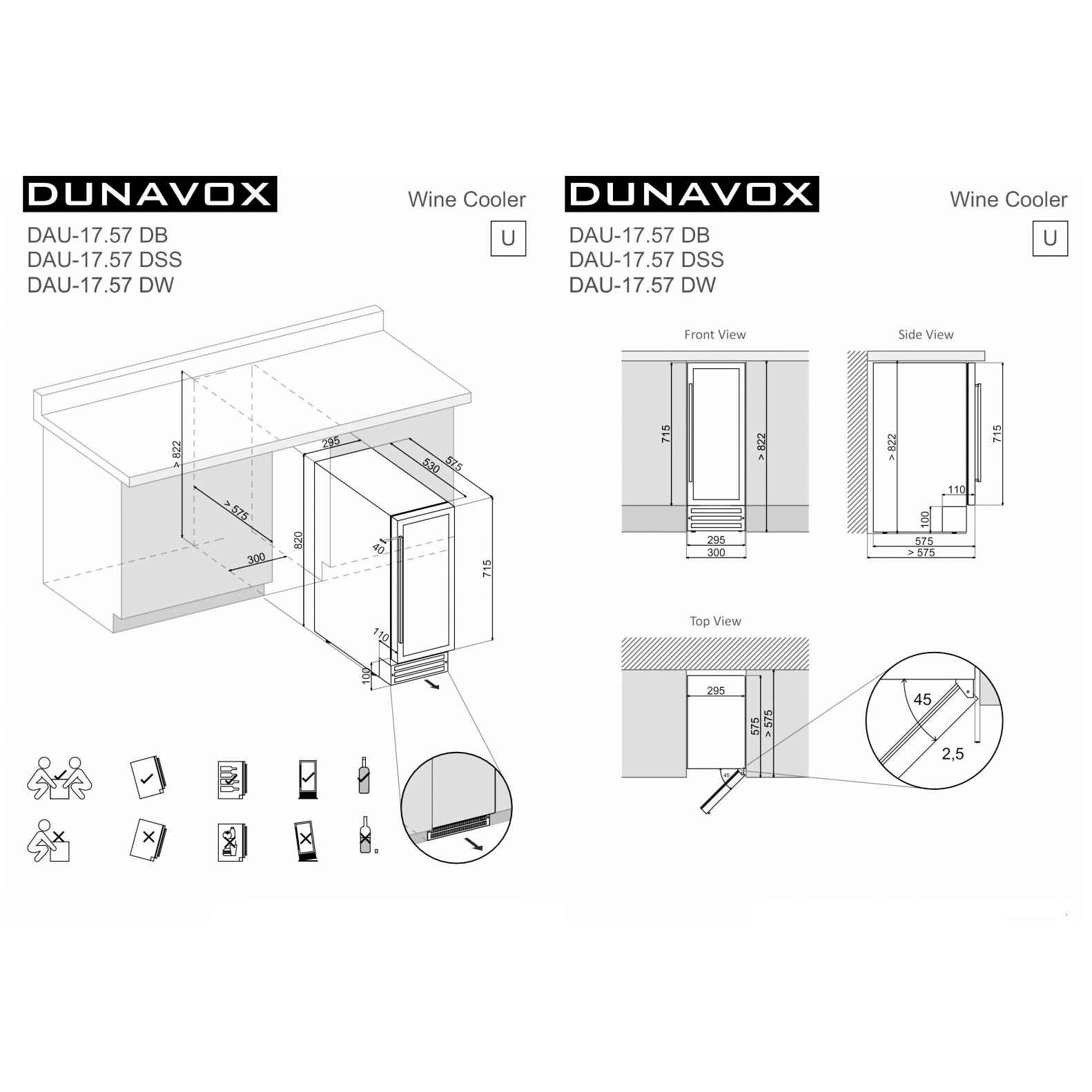 Винный шкаф Dunavox DAU-17.57DSS