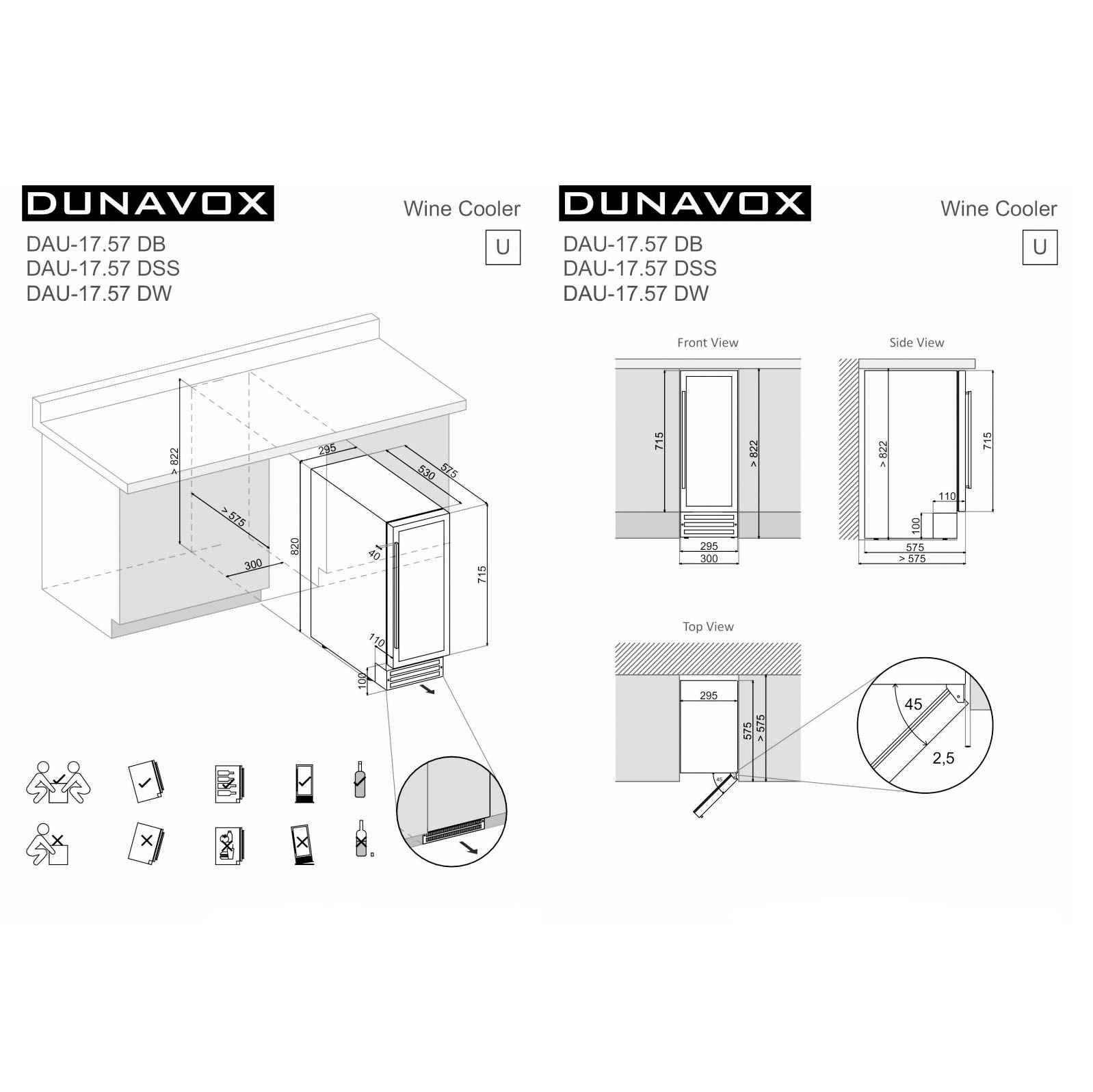 Винный шкаф Dunavox DAU-17-57DW
