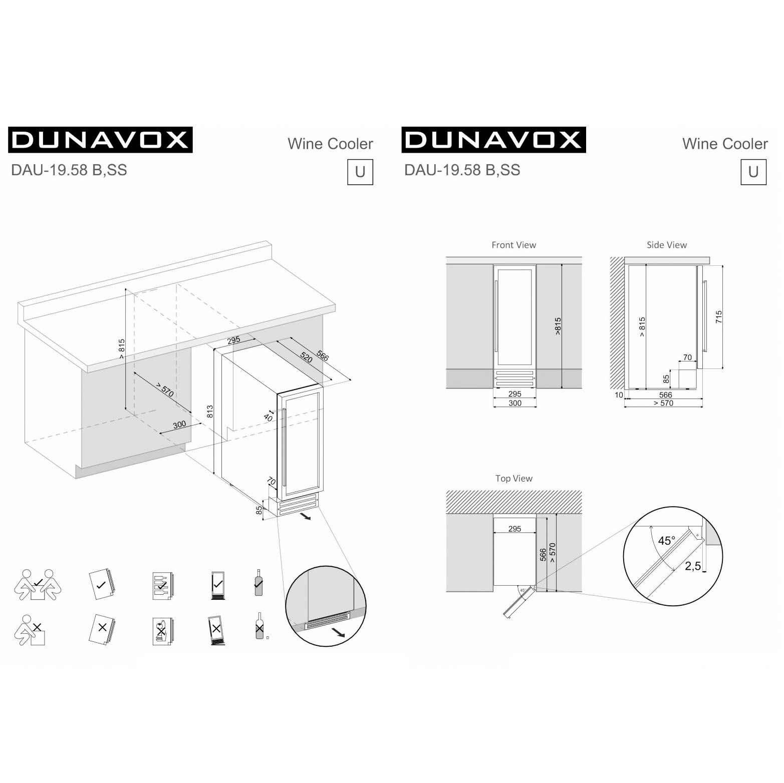 Винный шкаф Dunavox DAU-19.58SS