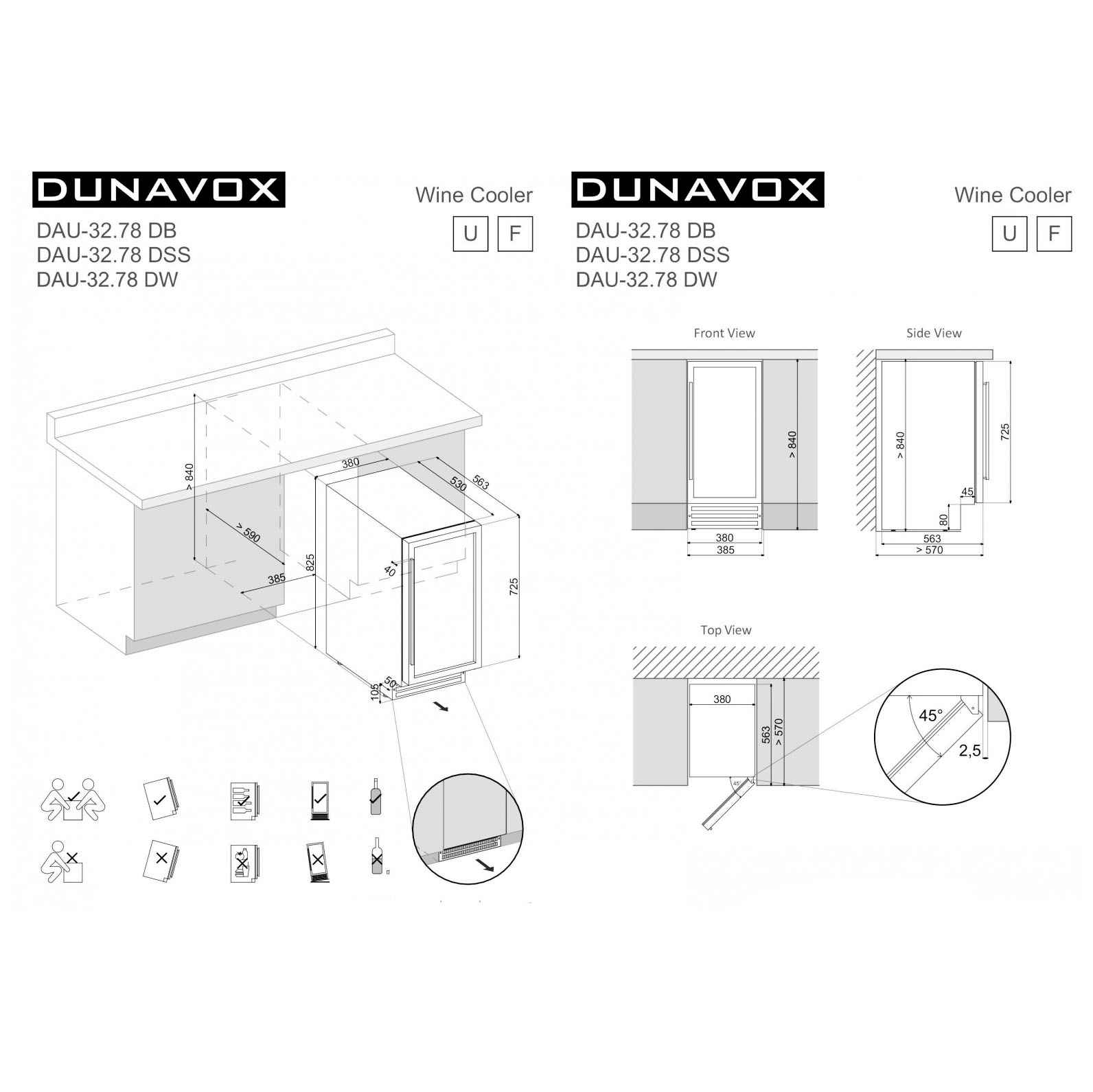 Винный шкаф Dunavox DAU-32.78DB