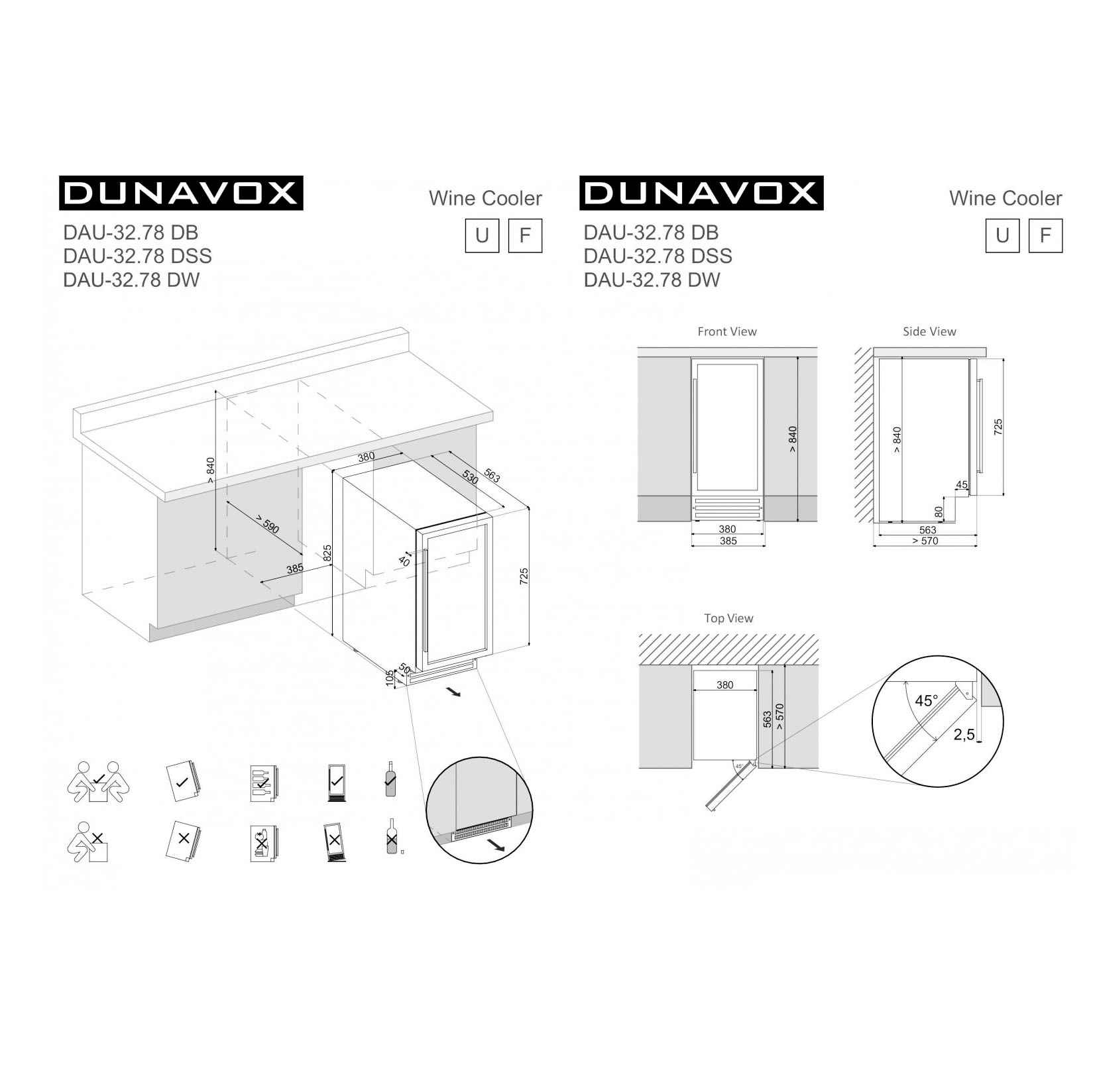 Винный шкаф Dunavox DAU-32.78DSS