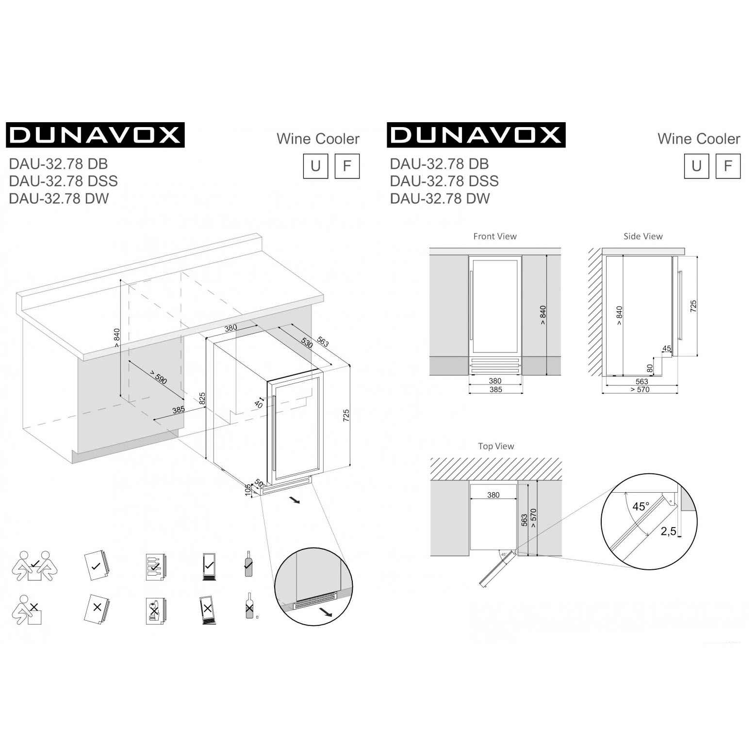 Винный шкаф Dunavox DAU-32.78DW