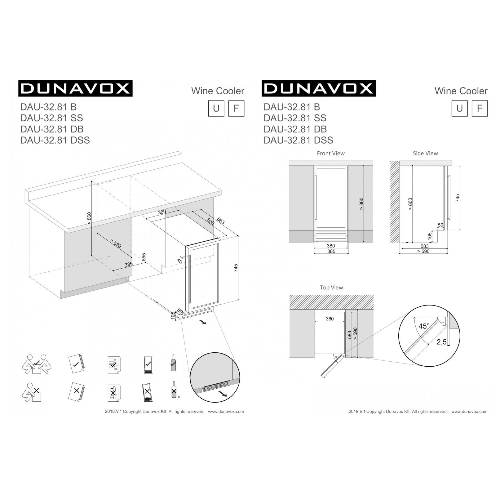 Винный шкаф Dunavox DAU-32.81B
