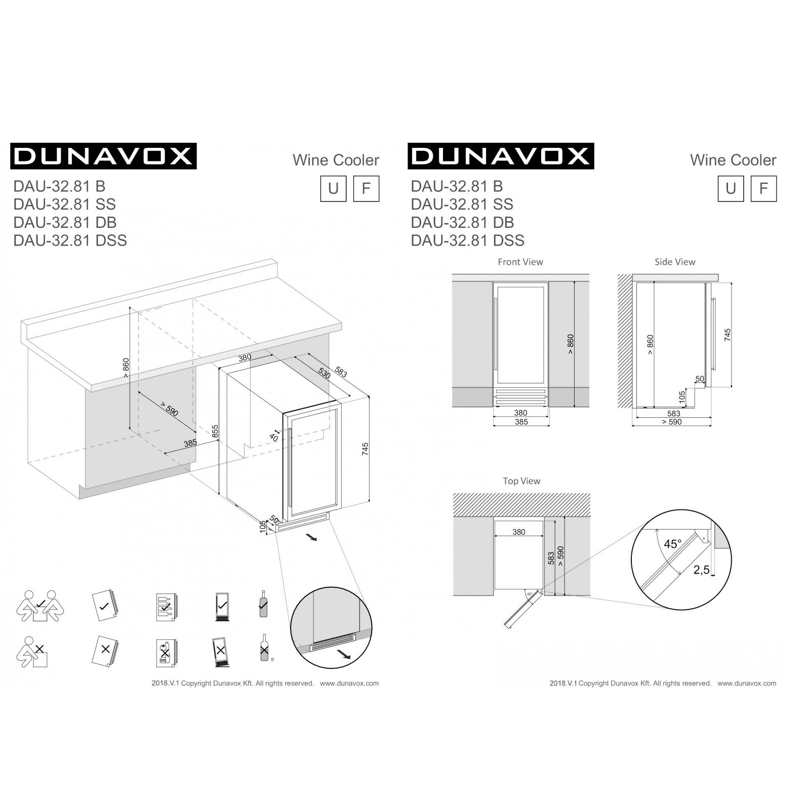 Винный шкаф Dunavox DAU-32.81SS 
