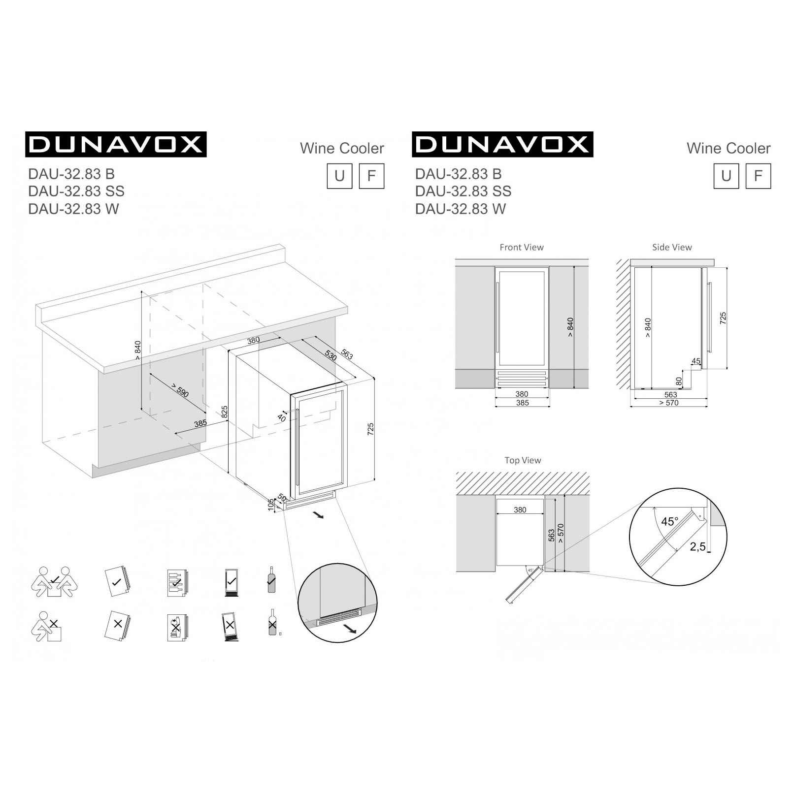 Винный шкаф Dunavox DAU-32.83B