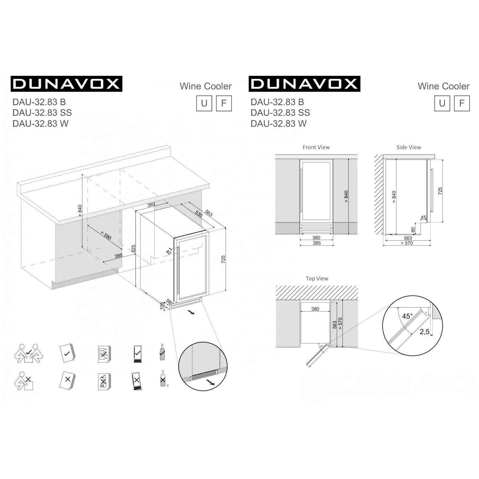 Винный шкаф Dunavox DAU-32.83SS